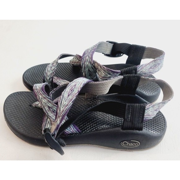 Chaco Z2 Classic Yampa Pixel Wave Purple Aqua Blue Toe Loop Sandals 7 - Picture 4 of 7